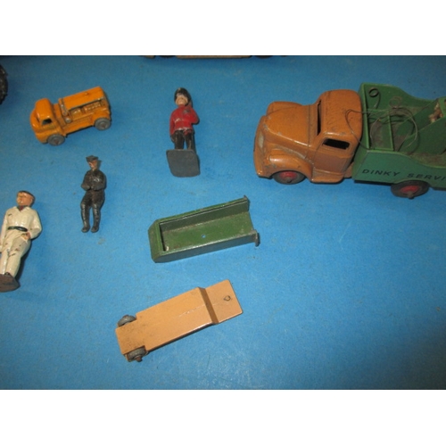 136 - A parcel of vintage die-cast and tin plate model vehicles, all in play worn condition