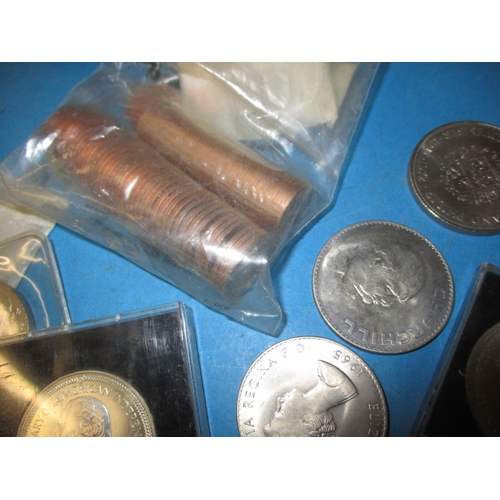 138 - A parcel of coins and banknotes, to include approx. 220g of pre 47 part silver examples, some coins ... 