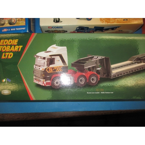 142 - 6 Die-cast model commercial vehicles, all in original boxes, to include Eddie Stobart Scania low loa... 