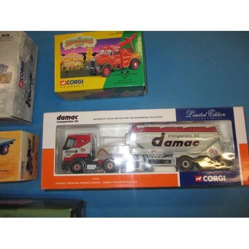 142 - 6 Die-cast model commercial vehicles, all in original boxes, to include Eddie Stobart Scania low loa... 