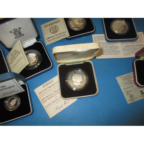 148 - A parcel of special edition collectors coins, most silver, to include Proof and Piedfort examples, a... 