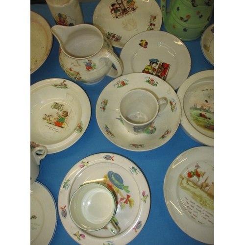 155 - A large collection of vintage nursery ware ceramics, various makers, all in used condition ware cera... 