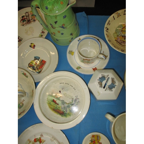 155 - A large collection of vintage nursery ware ceramics, various makers, all in used condition ware cera... 