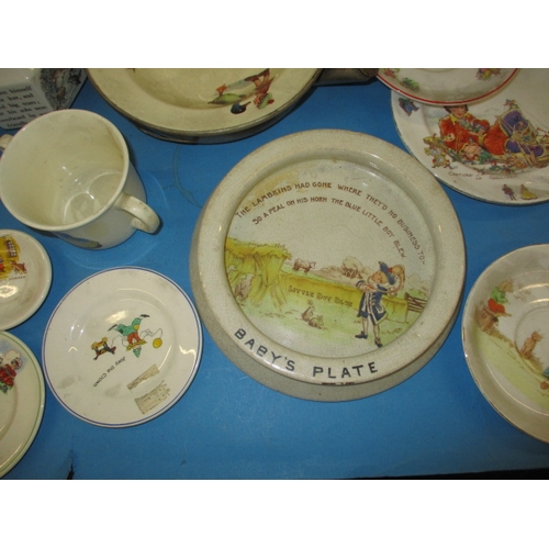 155 - A large collection of vintage nursery ware ceramics, various makers, all in used condition ware cera... 