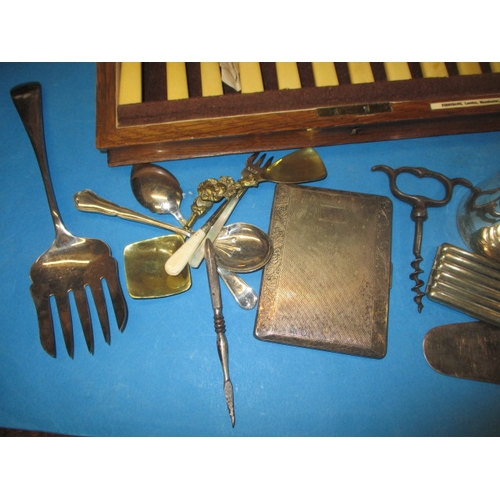 157 - Assorted cutlery  and plated items, to include 2 boxed sets, all in used condition