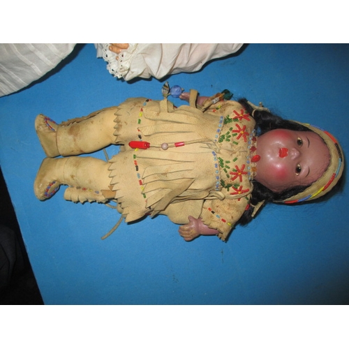 161 - A parcel of vintage dolls, to include a large German bisque head model, all in used condition