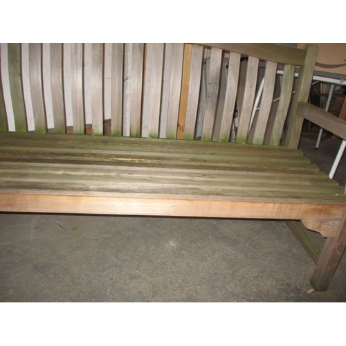 167 - A vintage teak garden bench, in useable pre-owned condition, approx. length 150cm