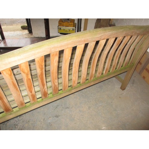 167 - A vintage teak garden bench, in useable pre-owned condition, approx. length 150cm