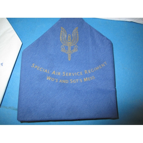 175 - A parcel of genuine SAS paper table napkins, all from the estate of a 22nd Special Air Services (SAS... 