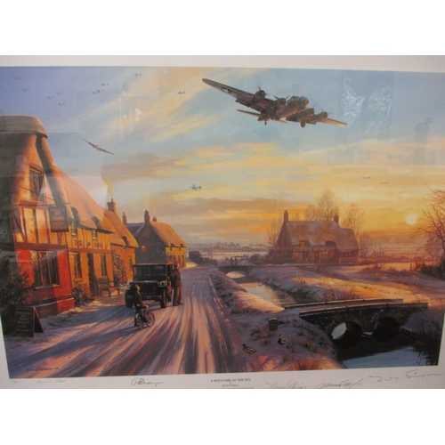 179 - A military related limited edition print 51/60 “ A Welcome At The Inn” by Nicolas Trudgian, signed t... 