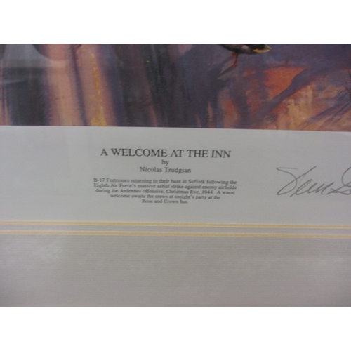 179 - A military related limited edition print 51/60 “ A Welcome At The Inn” by Nicolas Trudgian, signed t... 