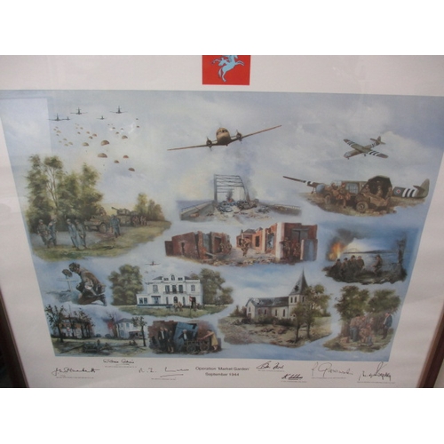 181 - Two military related prints, one with signatures to mount, approx. size of largest 73x56cm, from the... 