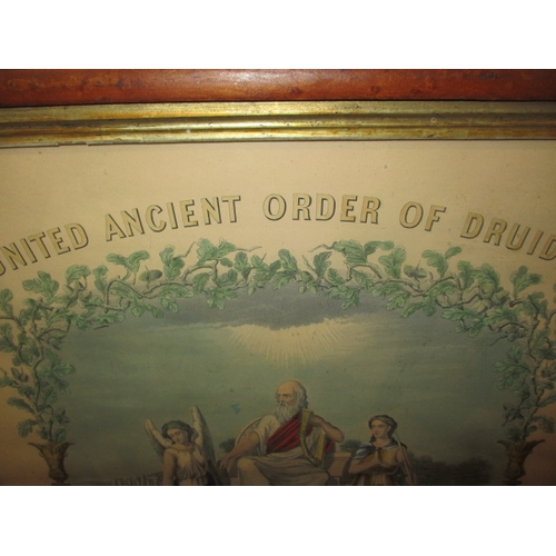 191 - A 19th century United Ancient Order of Druids certificate in later glazed frame, approx. size 59x45c... 