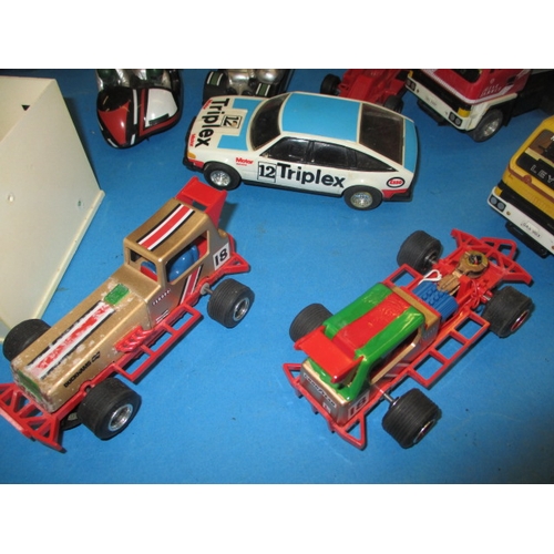 201 - A large quantity of Scalextric, to include numerous vehicles, articulated lorries and track side acc... 