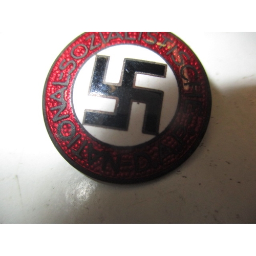 202 - A very early German, National Socialist Party enamel pin badge, a genuine period piece