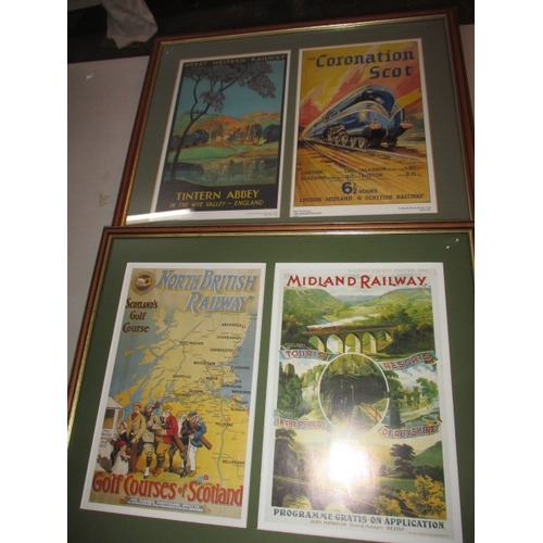 223 - 2 frames of reproduction vintage railway advertisements. Approximate size 39cm x 49cm