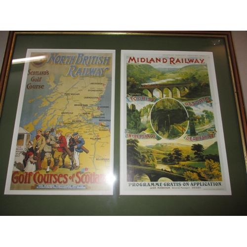 223 - 2 frames of reproduction vintage railway advertisements. Approximate size 39cm x 49cm