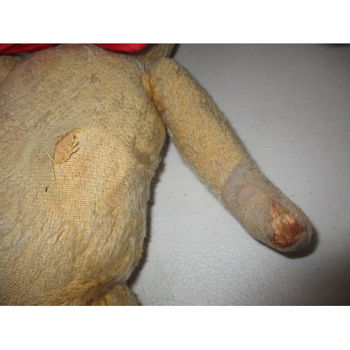 228 - 2 vintage plush teddy bears. Approximate length of largest 58cm. In well used condition