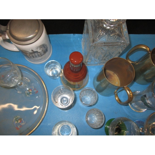 230 - A parcel of vintage barware’s , to include Double Diamond and Skol tankards, all in used condition