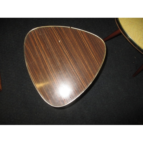 239 - Two mid century Trieste shape occasional tables, approx. height 28cm, in used condition