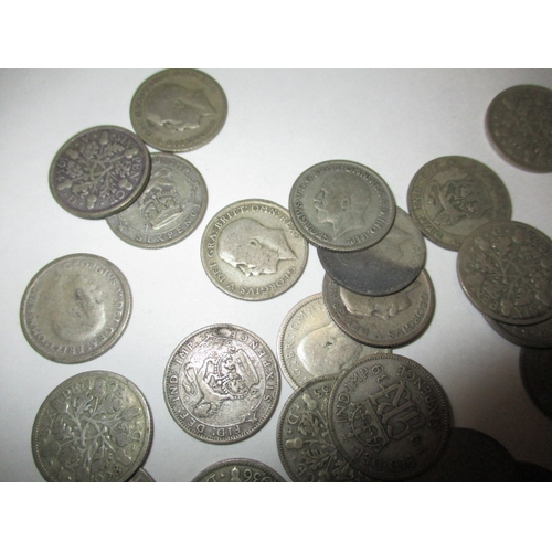 241 - A parcel of pre-47 part silver sixpence coins, all circulated, approx. parcel weight 240g