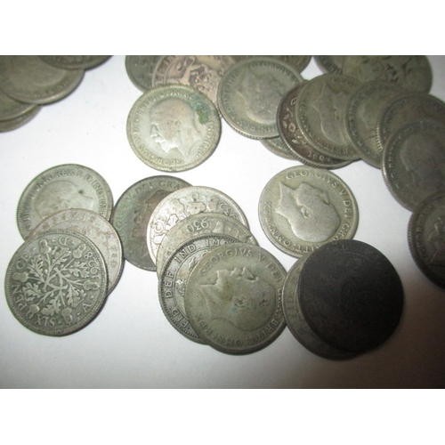 241 - A parcel of pre-47 part silver sixpence coins, all circulated, approx. parcel weight 240g