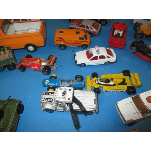 243 - A quantity of vintage die-cast model vehicles, all in play-worn condition