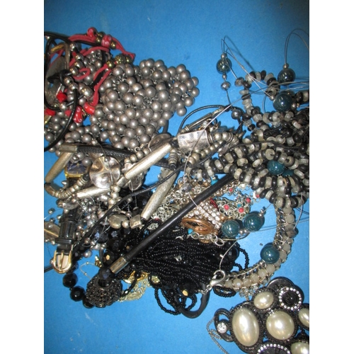 245 - A parcel of vintage costume jewellery in a vintage writing slope, all in used condition