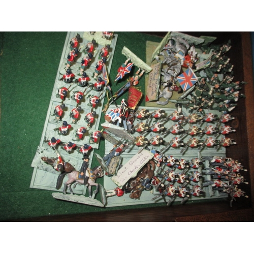 248 - A large quantity of 20mm military figures, all hand painted and in multi compartment storage chest, ... 