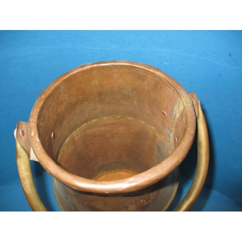 255 - A vintage copper and brass water carrier, approx. height 42cm in useable pre-owned condition