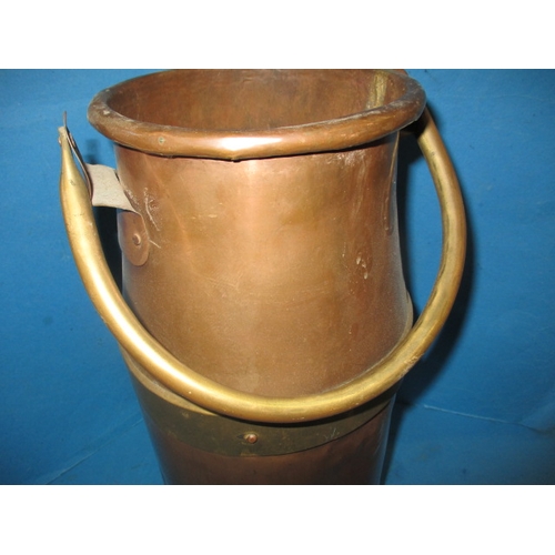 255 - A vintage copper and brass water carrier, approx. height 42cm in useable pre-owned condition