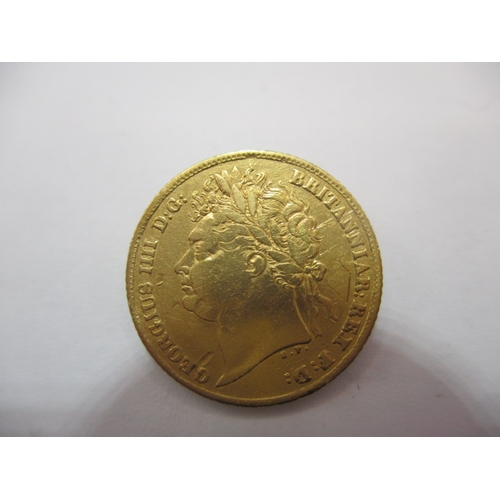 196 - A George IIII gold half sovereign, dated 1824, a circulated coin with fine definition of features
