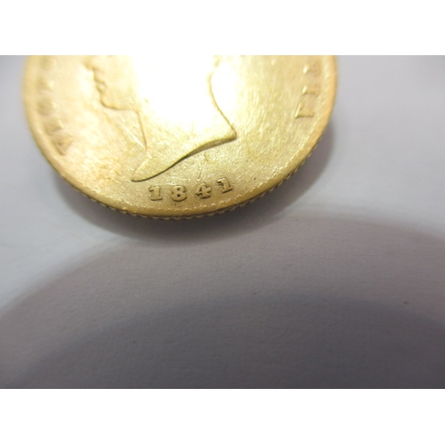 198 - A Victorian gold half sovereign dated 1841, a circulated coin with fine definition of features