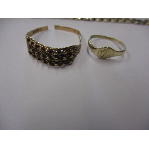 61 - A parcel of gold and yellow metal items, all with damages, approx. parcel weight 10g
