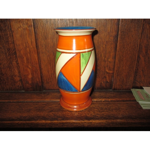 324 - A Clarice Cliff shape 265 vase decorated in an Original bizarre geometric design, approx height 15cm... 