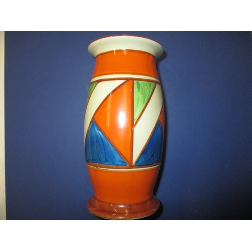 324 - A Clarice Cliff shape 265 vase decorated in an Original bizarre geometric design, approx height 15cm... 