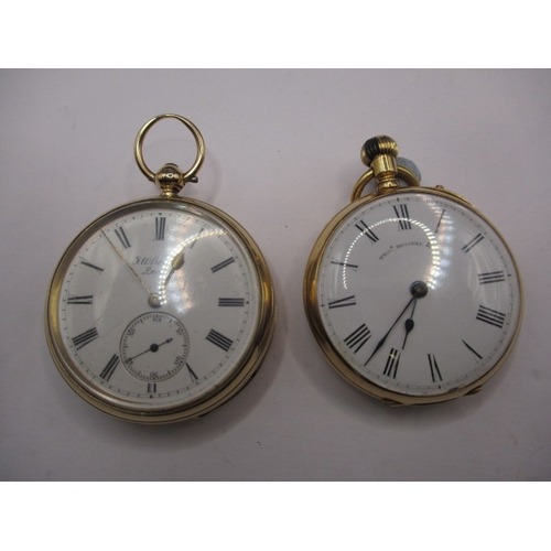 143 - Two Victorian 18ct gold cased pocket watches, approx gross parcel weight 113g, neither tested as to ... 