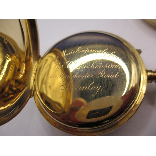 143 - Two Victorian 18ct gold cased pocket watches, approx gross parcel weight 113g, neither tested as to ... 