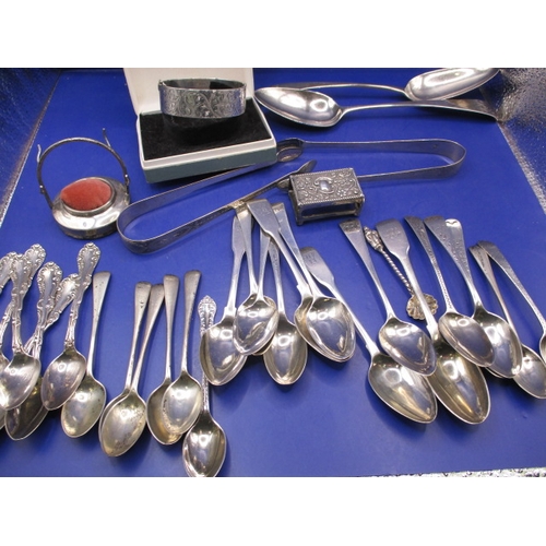 A parcel of antique and later sterling silver items, to include a set of 6 teaspoons, approx gross parcel weight 635g, all in used condition