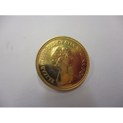 Elizabeth II gold half sovereign dated 1982, an uncirculated coin