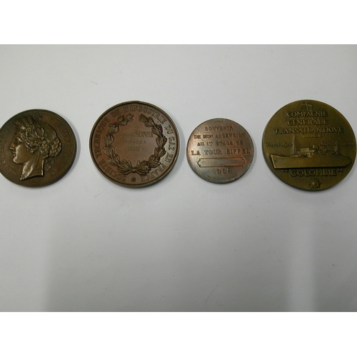 274 - Four antique and later French award medallions, to include 1878 Paris Exhibition, all in good condit... 