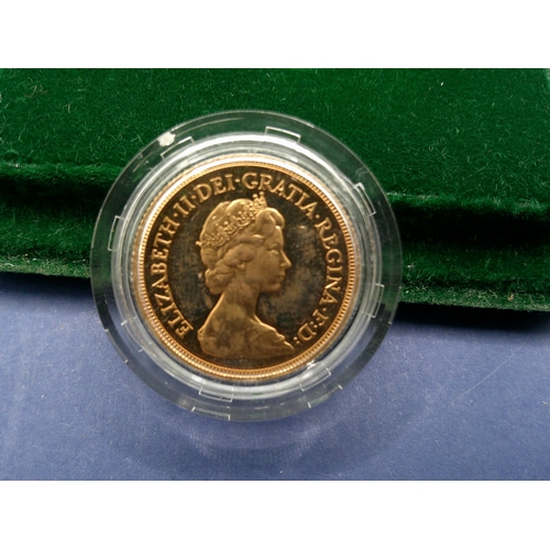 249 - A 1980 Royal Mint proof sovereign in original presentation case  with paperwork
