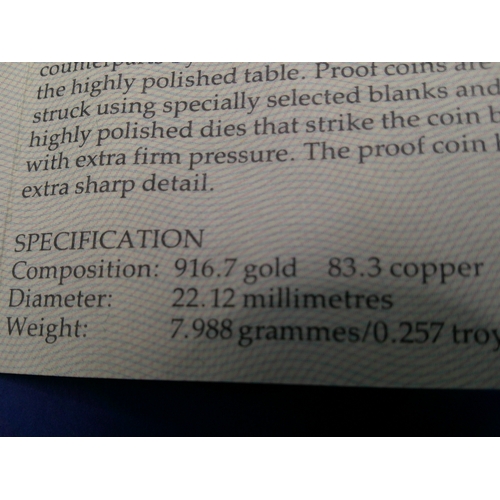 249 - A 1980 Royal Mint proof sovereign in original presentation case  with paperwork