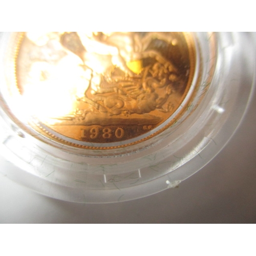 249 - A 1980 Royal Mint proof sovereign in original presentation case  with paperwork