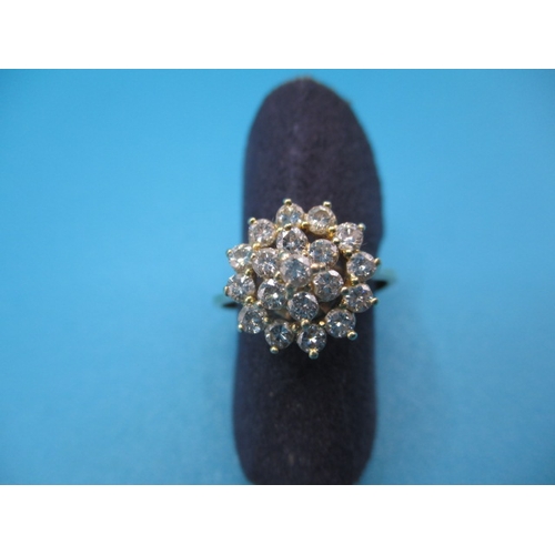 42 - An 18ct yellow gold cluster ring, approx ring size ‘K+’, approx weight 2.6g, in useable pre-owned co... 