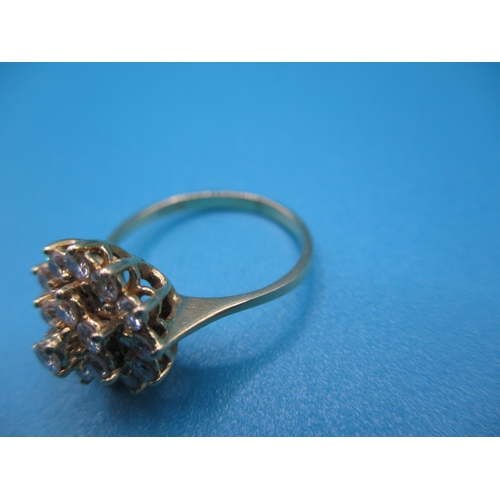42 - An 18ct yellow gold cluster ring, approx ring size ‘K+’, approx weight 2.6g, in useable pre-owned co... 