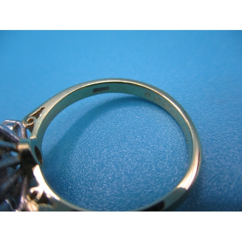 45 - An 18ct yellow gold diamond and sapphire cluster ring, approx ring size ‘N’, approx weight 4.1g, in ... 