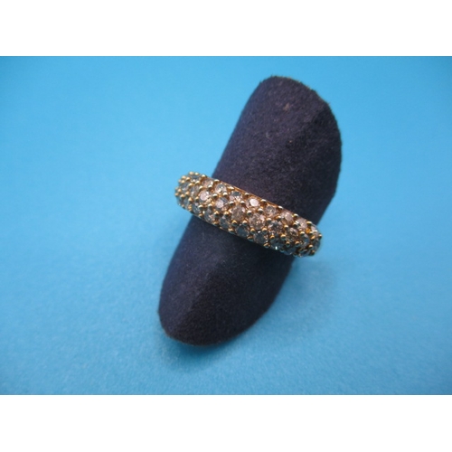 47 - A 9ct yellow gold half eternity ring, approx ring size ‘P’, approx weight 2.4g, in useable pre-owned... 