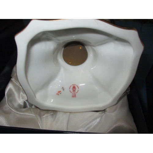 295 - Royal Crow Derby Old Imari 1128 pattern Castleton candlestick and a Milford jar, both as new in orig... 