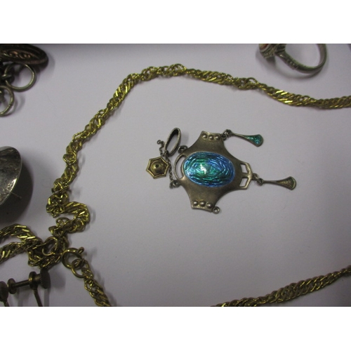 178 - A jewellery box with contents, to include  some silver items and a Victorian crown dated 1898, all i... 